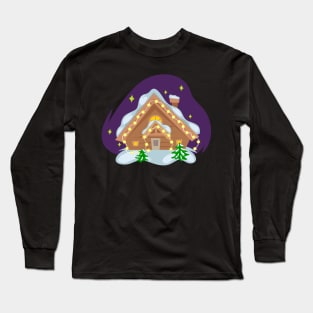 House with Christmas lights Long Sleeve T-Shirt